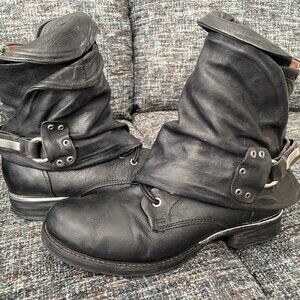 A.S.98 Emerson Black Leather Boots